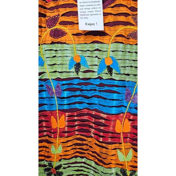 Himalayan Group Handcrafted in Nepal Embroidered Burgundy Dress XL - Picture 3 of 9